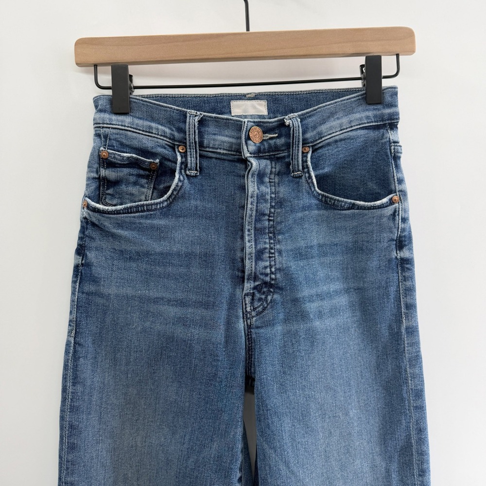 Mother The Rambler Ankle Fray in Medium Wash Groovin' Size 25 Raw Hem - Picture 4 of 10